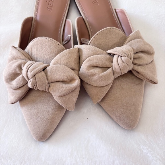J. Crew Factory Saddle Suede Bow Mules Womens Size 7.5 - Picture 3 of 5